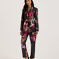 Tapered Leg Floral Print Tailored Trousers