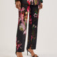 Tapered Leg Floral Print Tailored Trousers