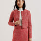 Cropped Boucle Round Neck Jacket
