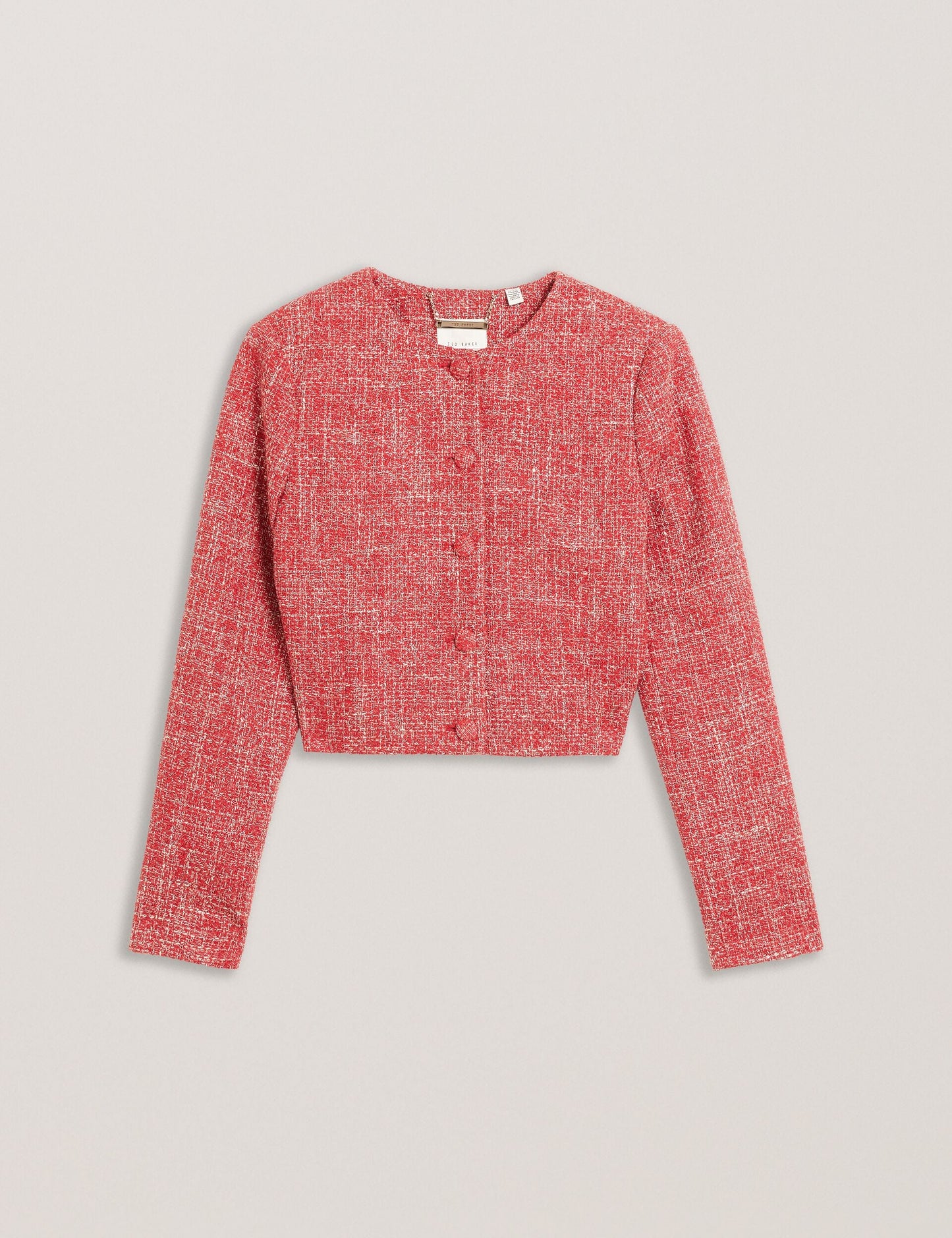 Cropped Boucle Round Neck Jacket