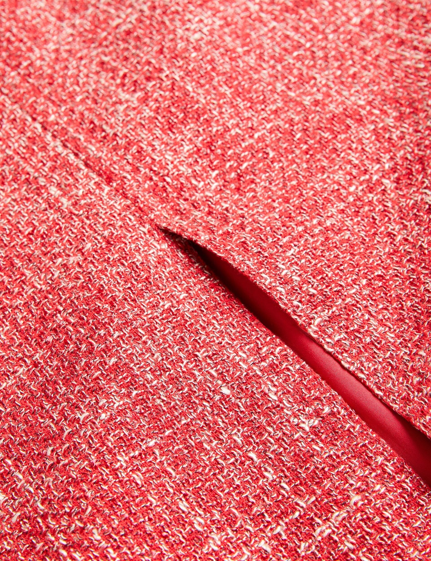 Tailored Boucle Midi Skirt With Front Slit