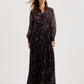 Floral Print Pleated Maxi Shirt Dress