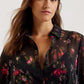 Floral Print Pleated Maxi Shirt Dress