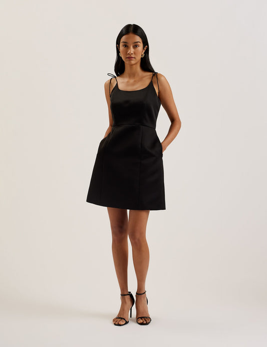 Tie Strap Square Neck Mini Dress