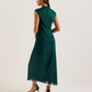 Chiffon Drape Neck Detail Midaxi Dress
