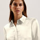 Satin Longline Covered Placket Blouse