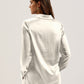 Satin Longline Covered Placket Blouse