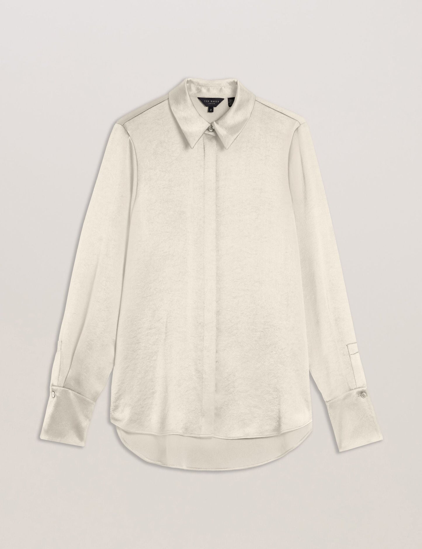 Satin Longline Covered Placket Blouse
