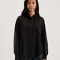 Bib Front Sheer Long Sleeve Blouse