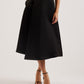 Asymmetric Satin Wrap Midi Skirt
