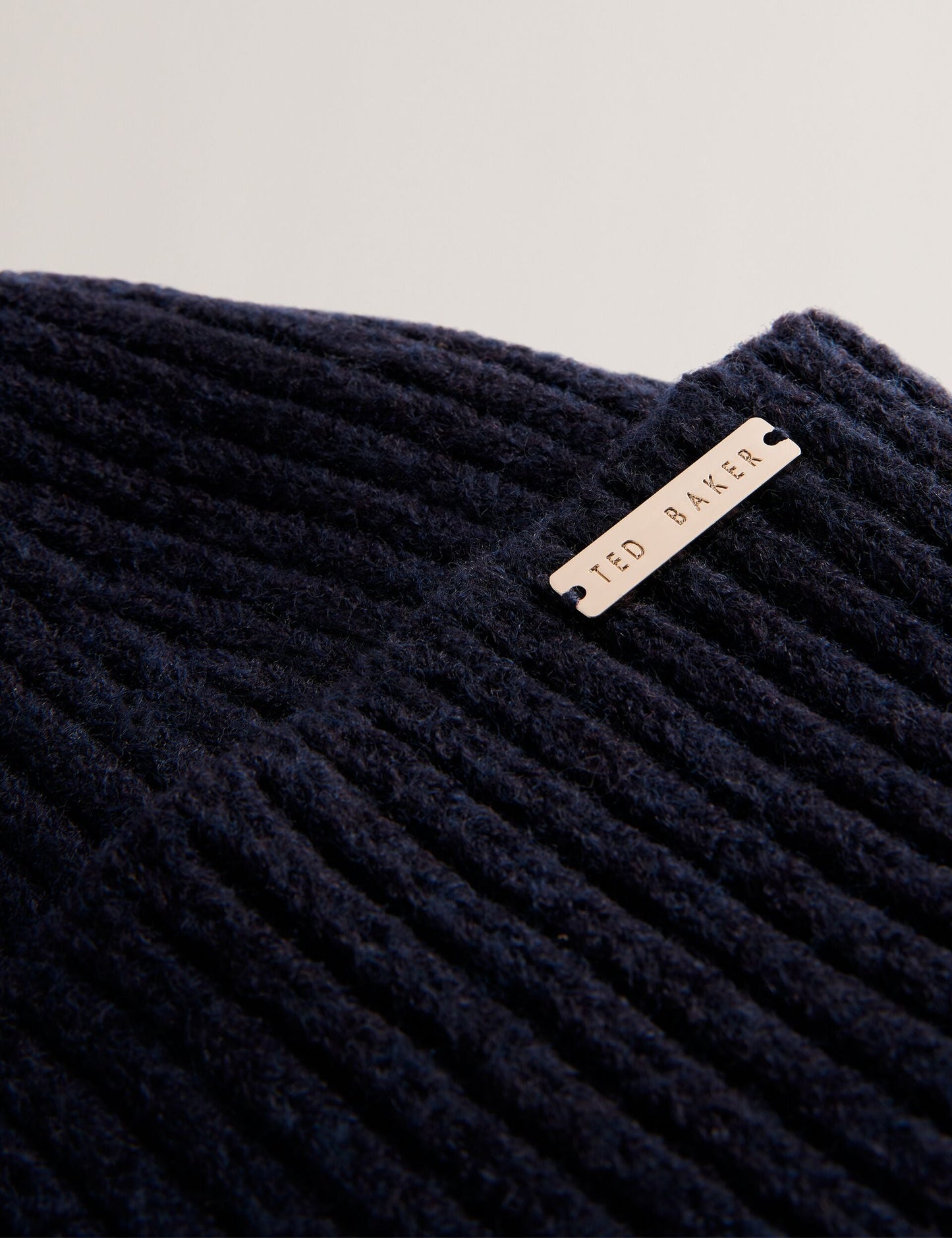 Ribbed Knit Fluffy Bobble Hat
