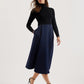 Knit Bodice Midi Dress With Wrap Skirt