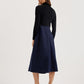 Knit Bodice Midi Dress With Wrap Skirt