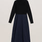 Knit Bodice Midi Dress With Wrap Skirt