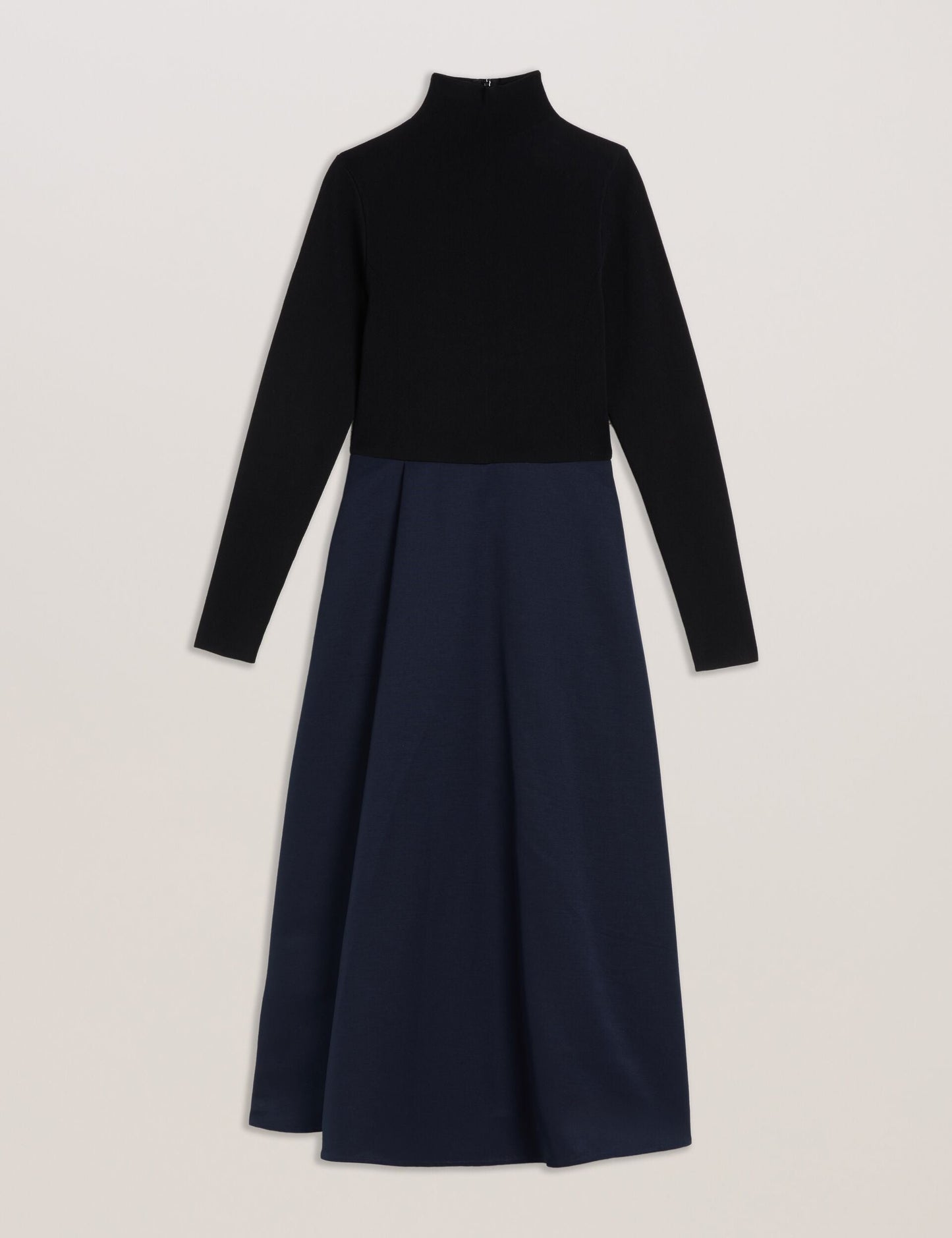 Knit Bodice Midi Dress With Wrap Skirt