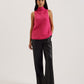 Textured High Neck Sleeveless Top