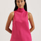 Textured High Neck Sleeveless Top