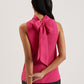 Textured High Neck Sleeveless Top