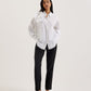 Oversized Corsage Detail Cotton Shirt