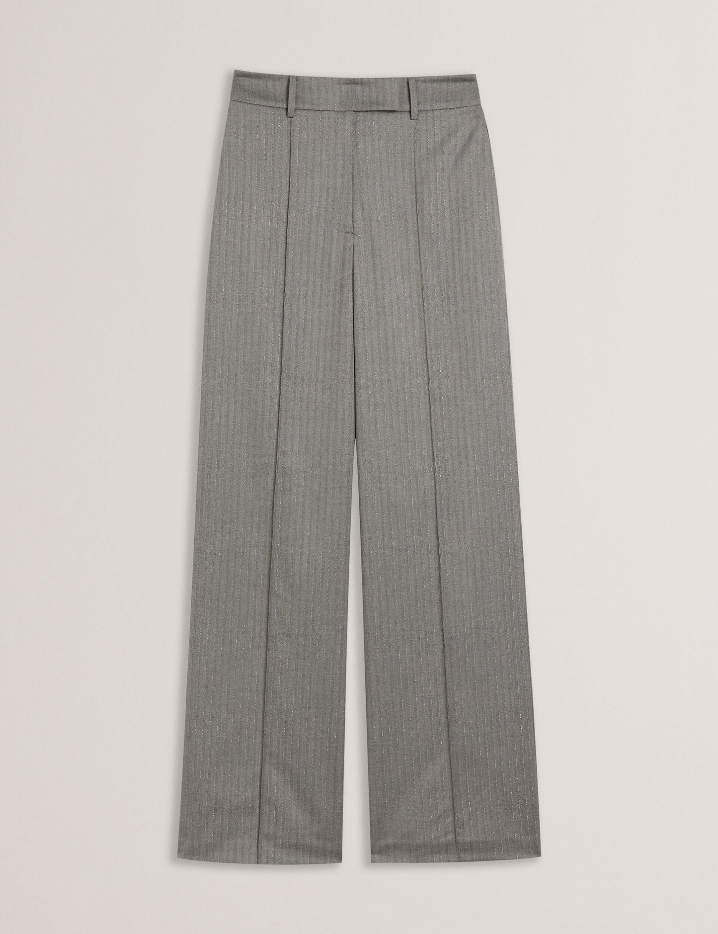 Herringbone Wide Leg Tailored Trousers