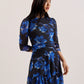 Floral Puff Sleeve Mesh Mini Dress