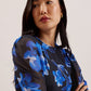 Floral Puff Sleeve Mesh Mini Dress
