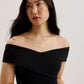 Off Shoulder Wide Leg Jersey Jumpsuit