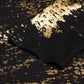 Foil Printed Slash Neck Mesh Top