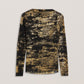 Foil Printed Slash Neck Mesh Top