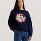 Textured Floral Graphic Cotton Sweatshirt