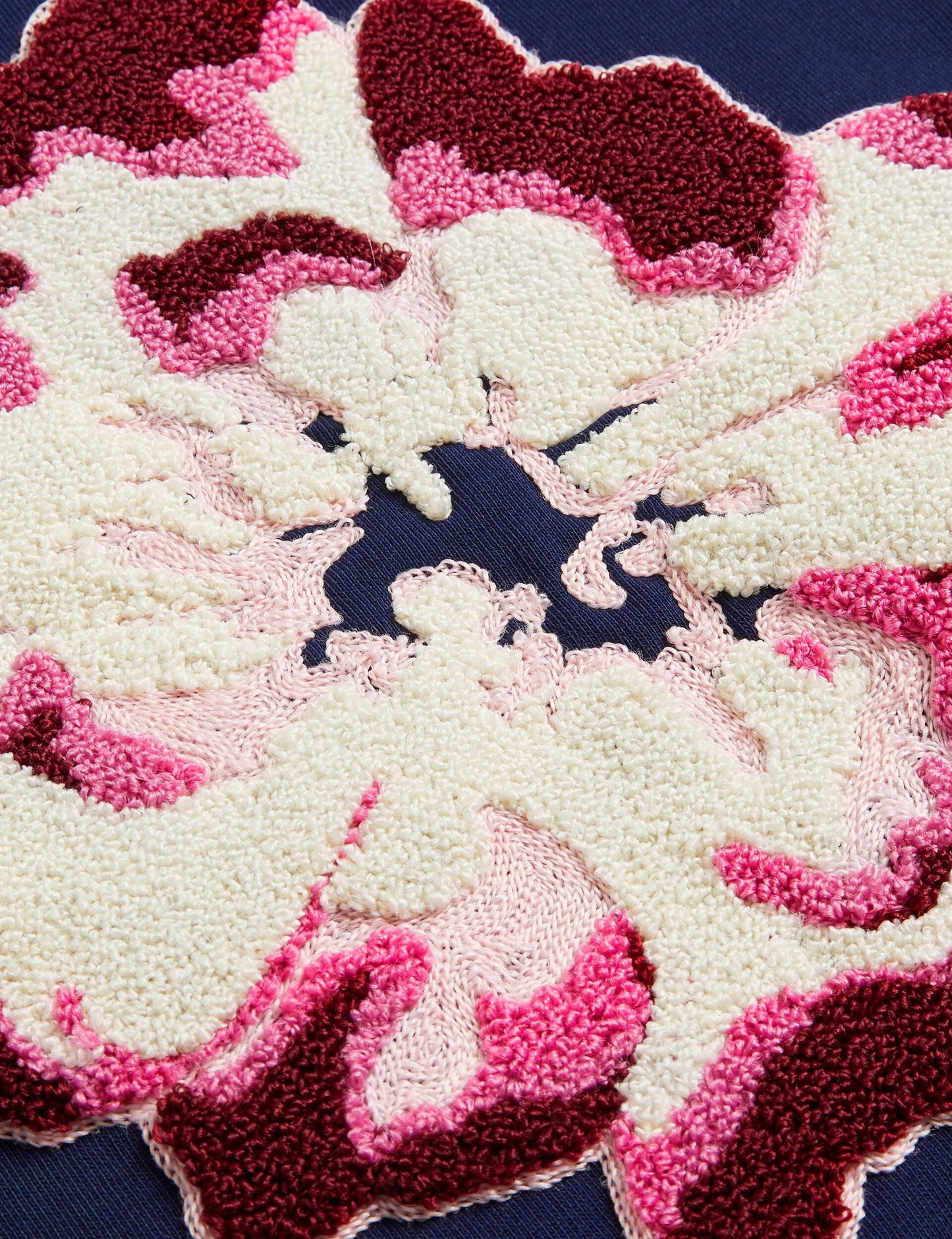 Textured Floral Graphic Cotton Sweatshirt