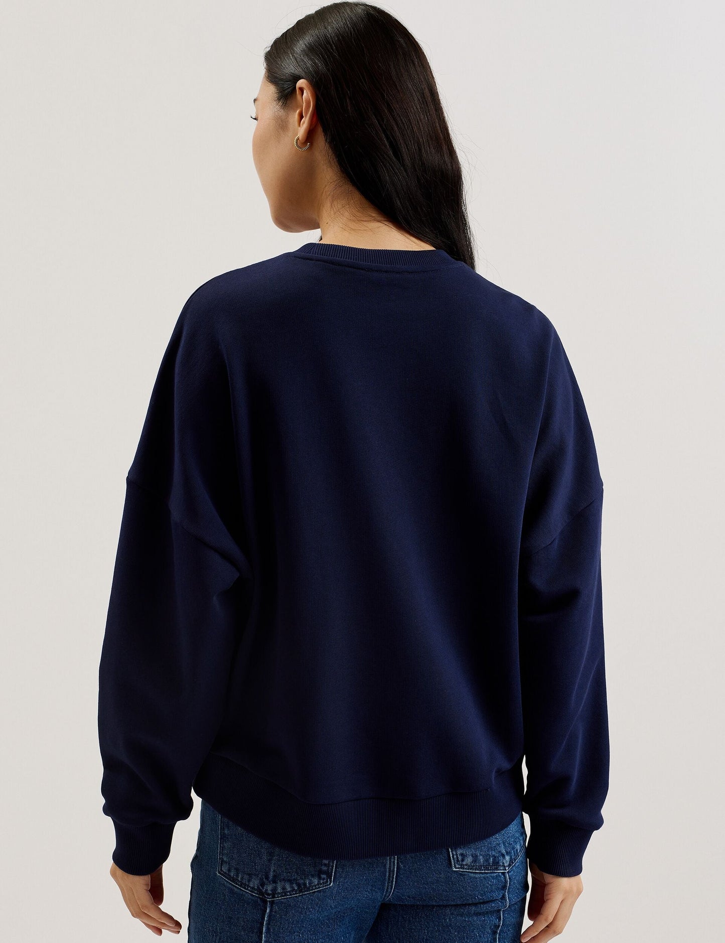 Textured Floral Graphic Cotton Sweatshirt