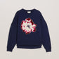 Textured Floral Graphic Cotton Sweatshirt
