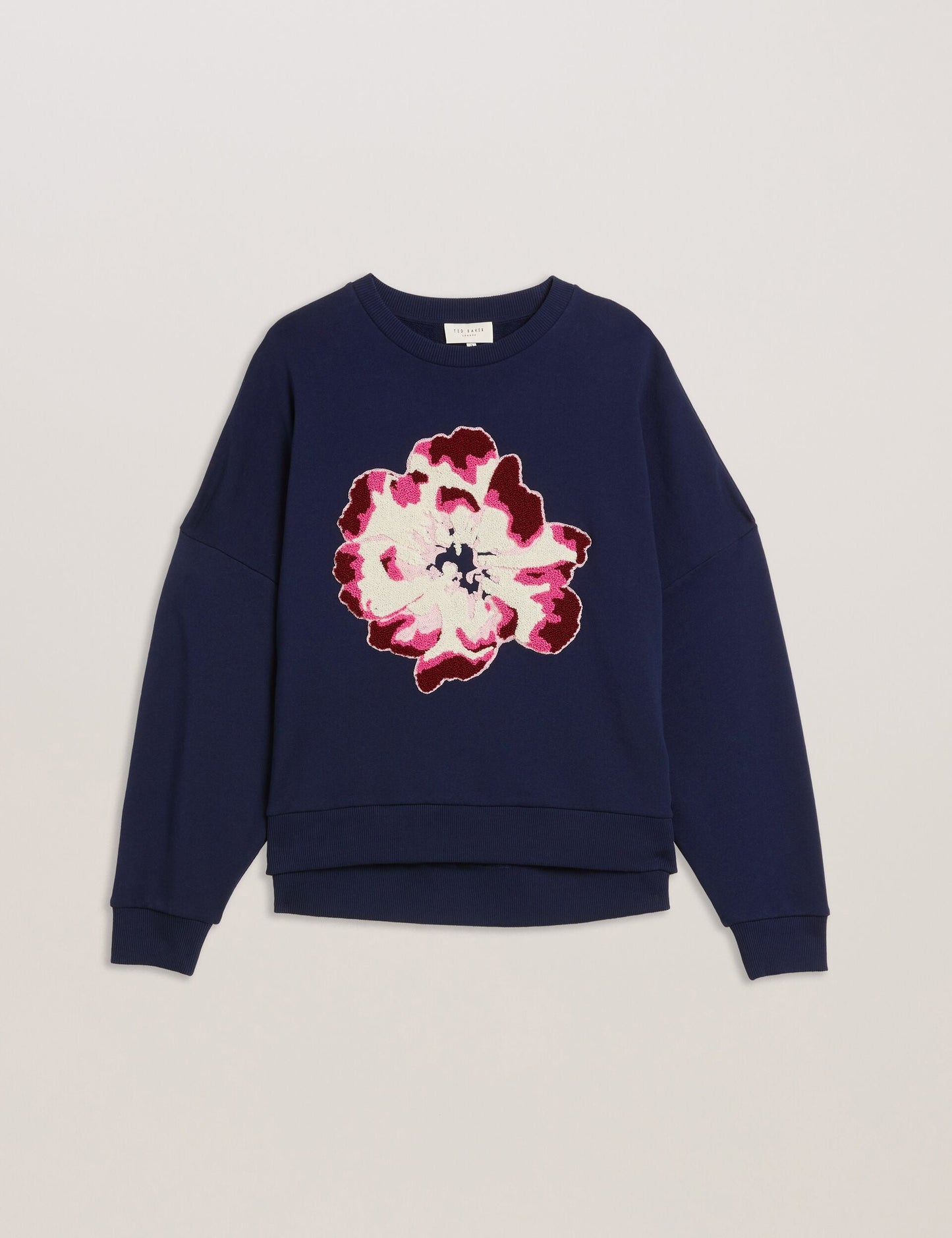 Textured Floral Graphic Cotton Sweatshirt