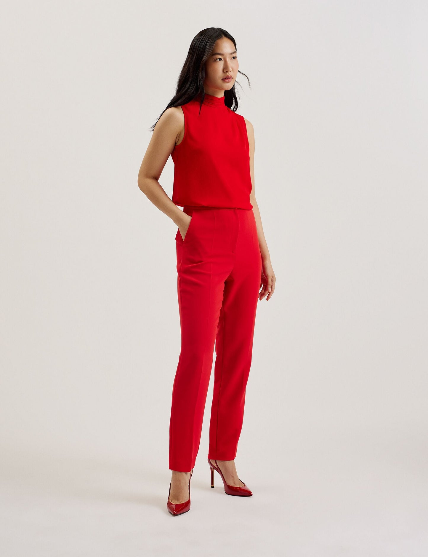 Tapered High Waisted Tailored Trousers