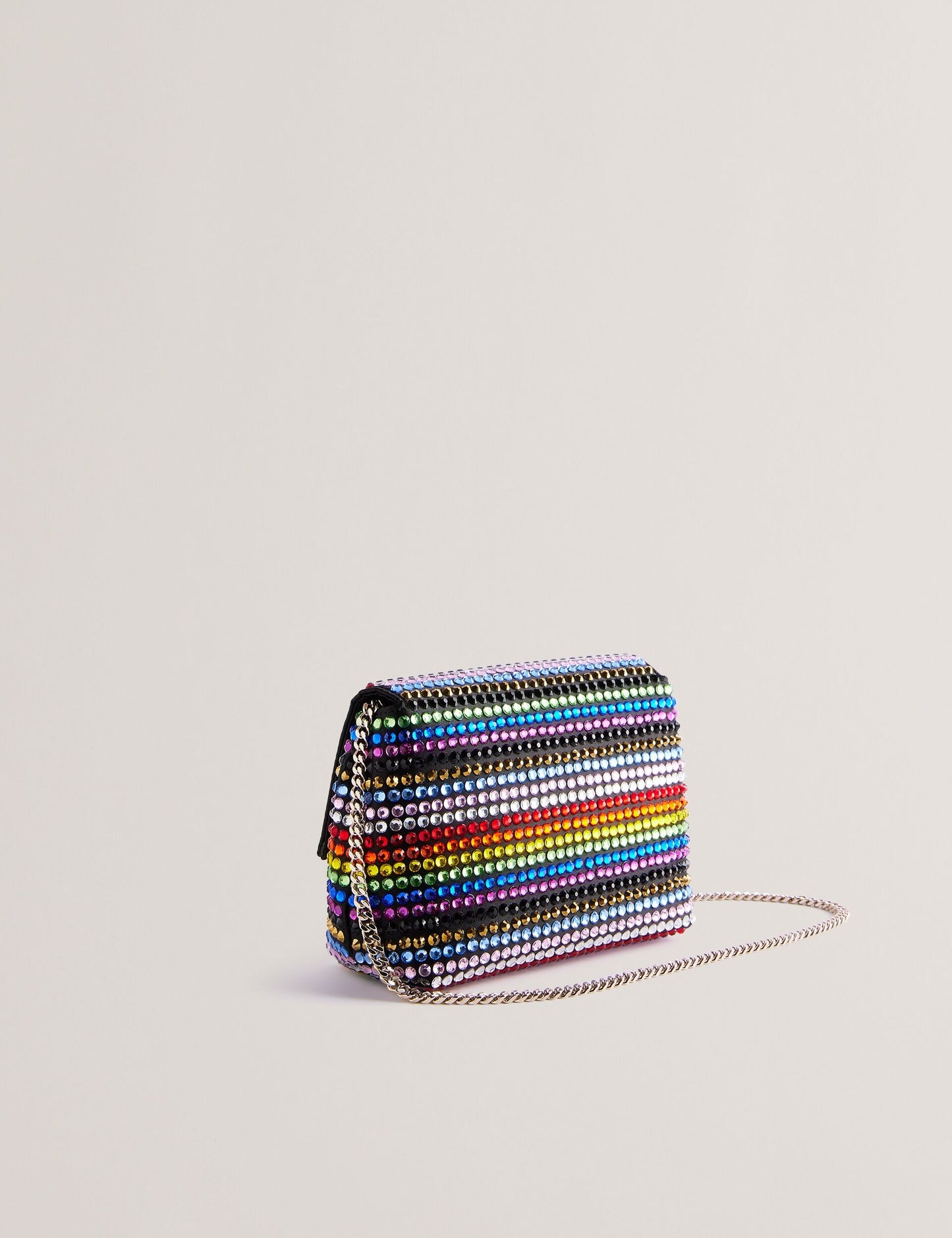 Striped Crystal Mini Cross Body Bag