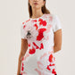 Floral Print Fitted Short Sleeve T-Shirt