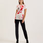 Floral Print Fitted Short Sleeve T-Shirt