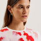 Floral Print Fitted Short Sleeve T-Shirt