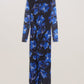 Floral Print Bodycon Mesh Midi Dress