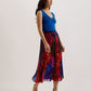 Printed Pleated Midi Skirt