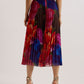 Printed Pleated Midi Skirt