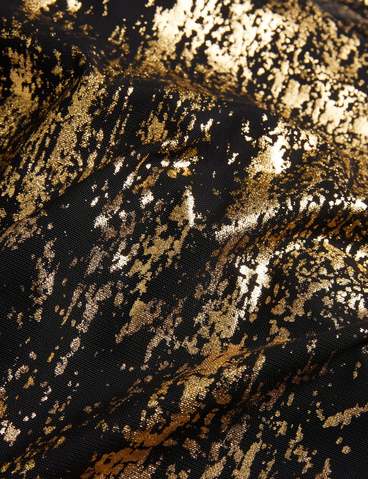 Foil Print Long Sleeve Mesh Midi Dress