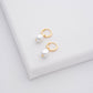 Pearl Drop Pendant Huggie Earrings