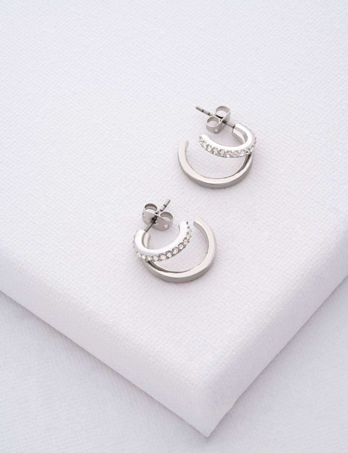 Crystal Double Hoop Earrings