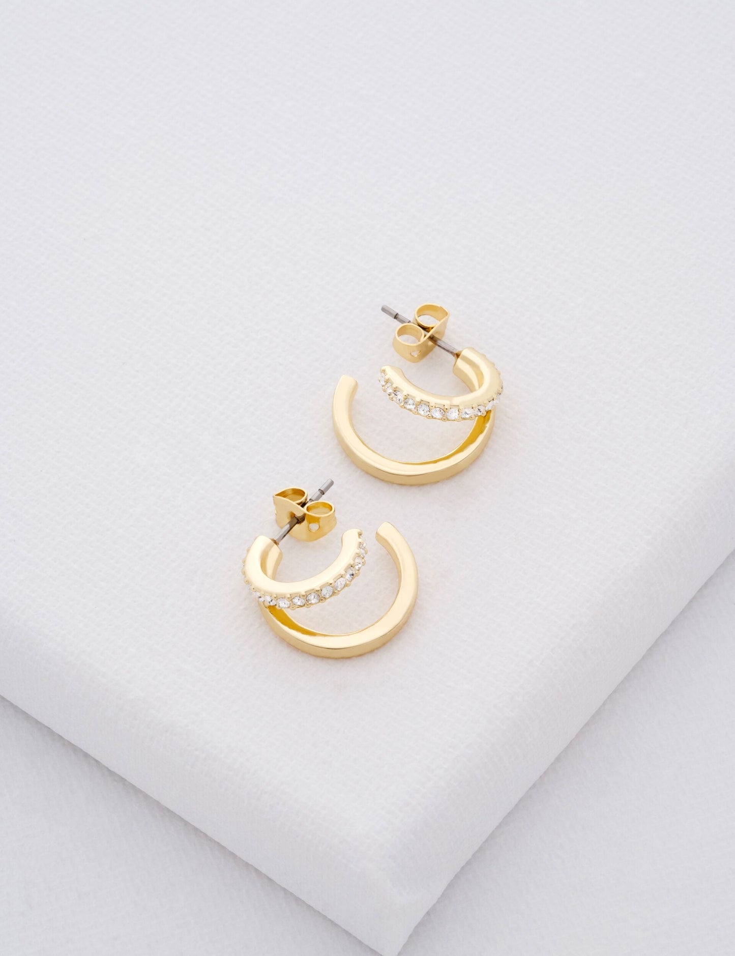 Crystal Double Hoop Earrings