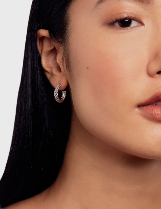 Dotted Texture Hoop Earrings