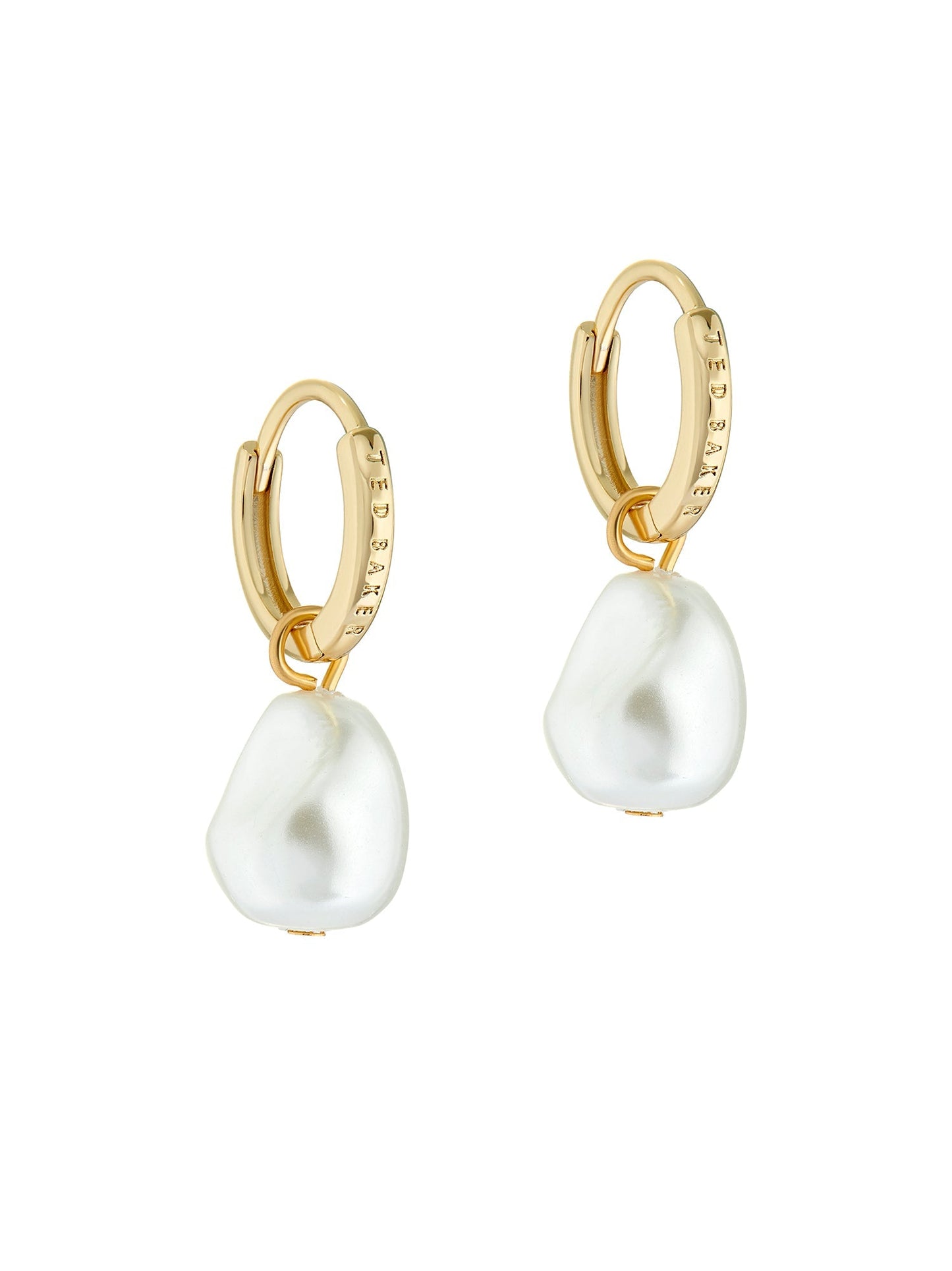 Pearl Drop Pendant Huggie Earrings