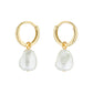 Pearl Drop Pendant Huggie Earrings