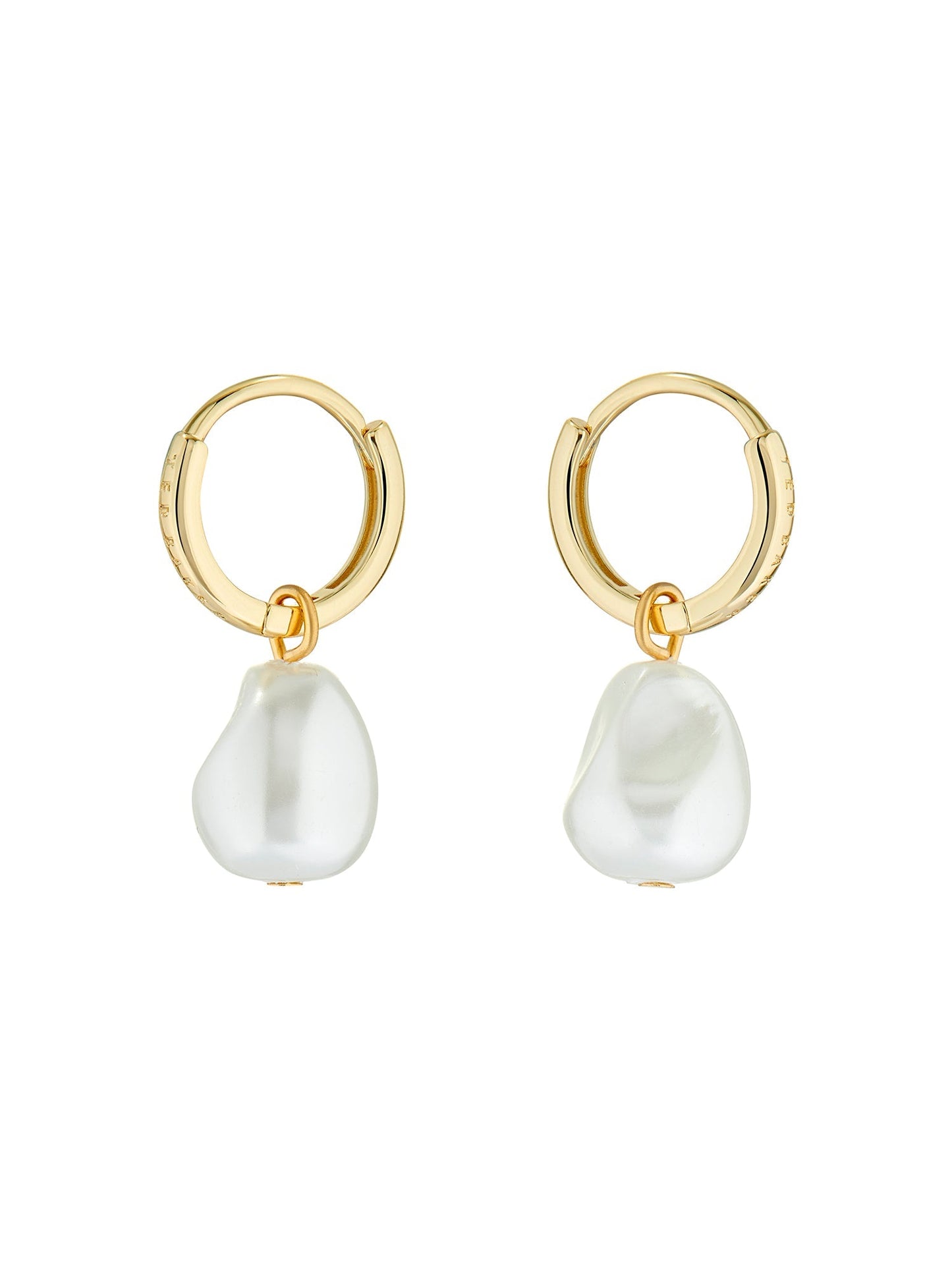 Pearl Drop Pendant Huggie Earrings